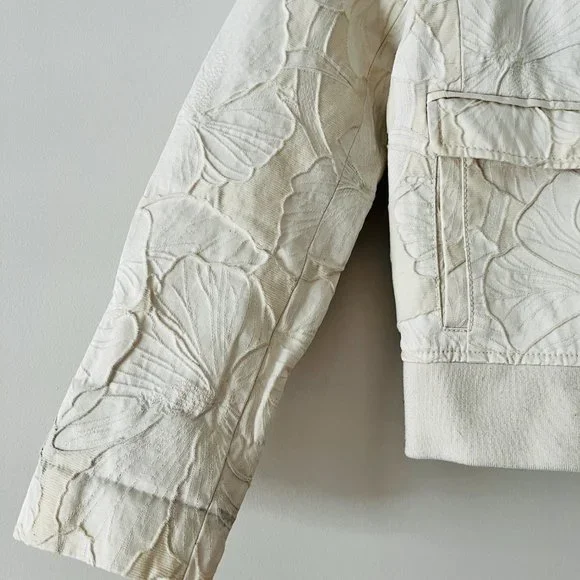 Banana Republic Cream Floral Bomber Jacket - Picture 5 of 7
